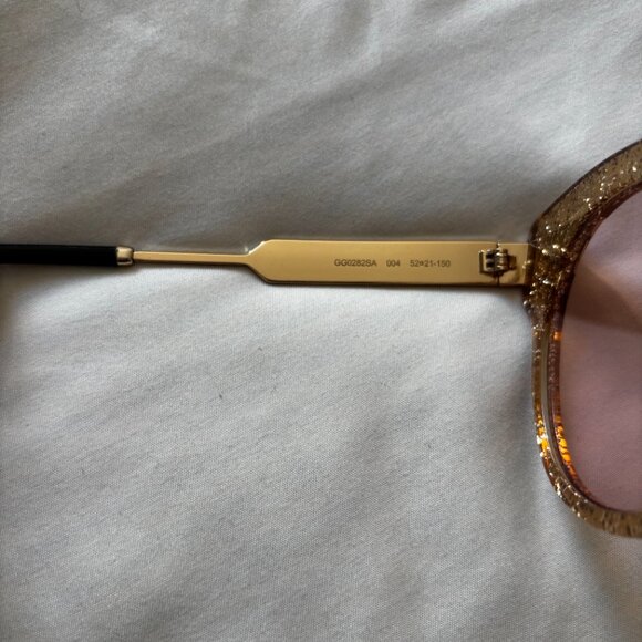 Women\'s Gucci Glitter Gold/Pink Oversized sunglasses main image 7